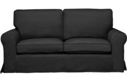 HOME Charlotte Large Fabric Sofa with Loose Cover - Charcoal